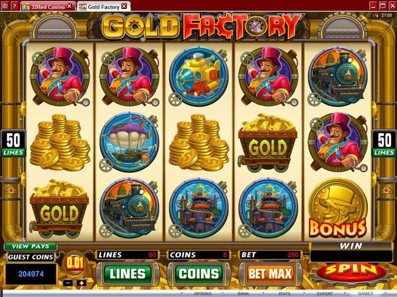 Gold Factory Slots made by Microgaming - Main Screen Reels