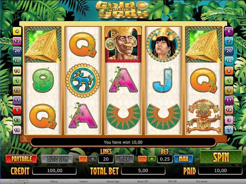 Gold of the Gods Slots made by bwin.party - Main Screen Reels