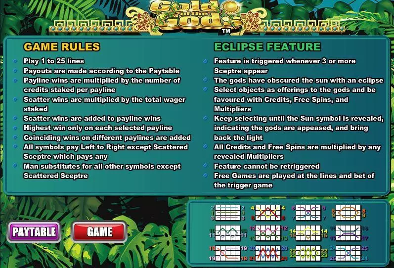 Gold ogf the Gods Slots made by WGS Technology - Info and Rules