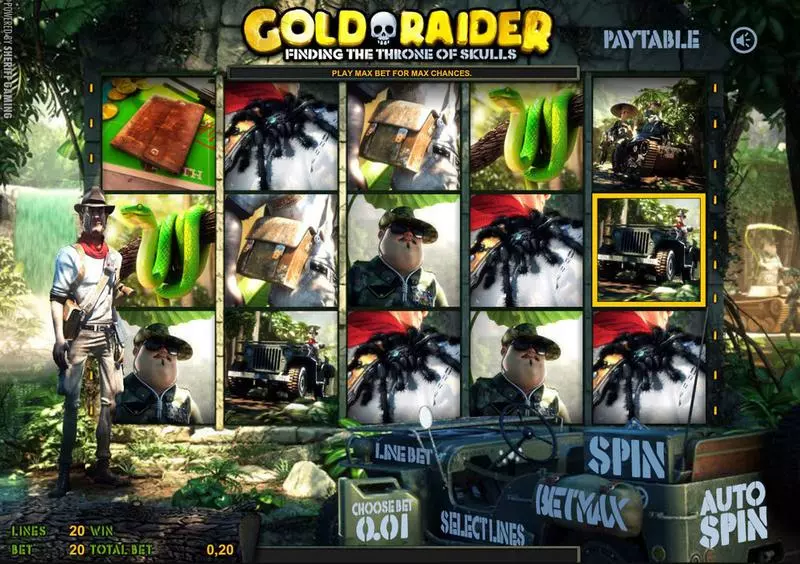 Gold Raider Slots made by Sheriff Gaming - Main Screen Reels