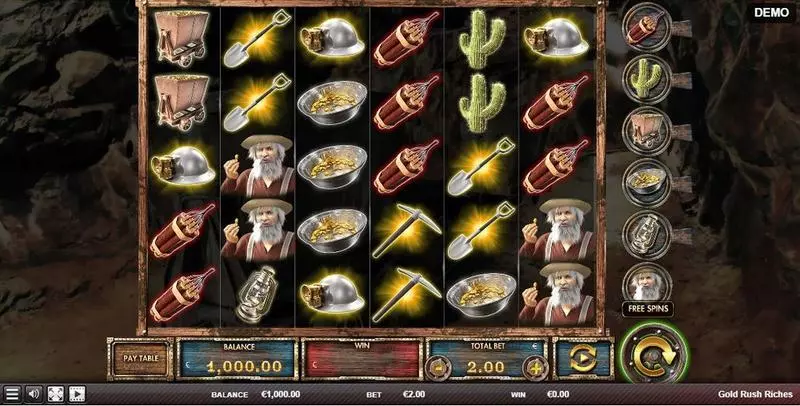 Gold Rush Riches Slots made by Red Rake Gaming - Main Screen Reels