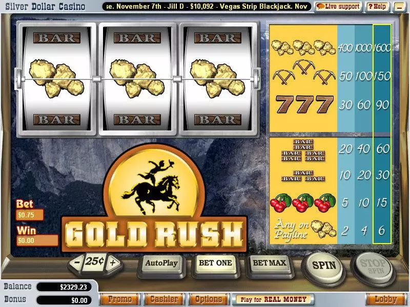 Gold Rush Slots made by Vegas Technology - Main Screen Reels
