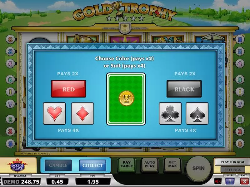 Gold Trophy Slots made by Play'n GO - Gamble Screen