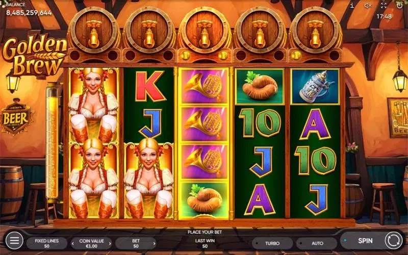 Golden Brew Slots made by Endorphina - Main Screen Reels