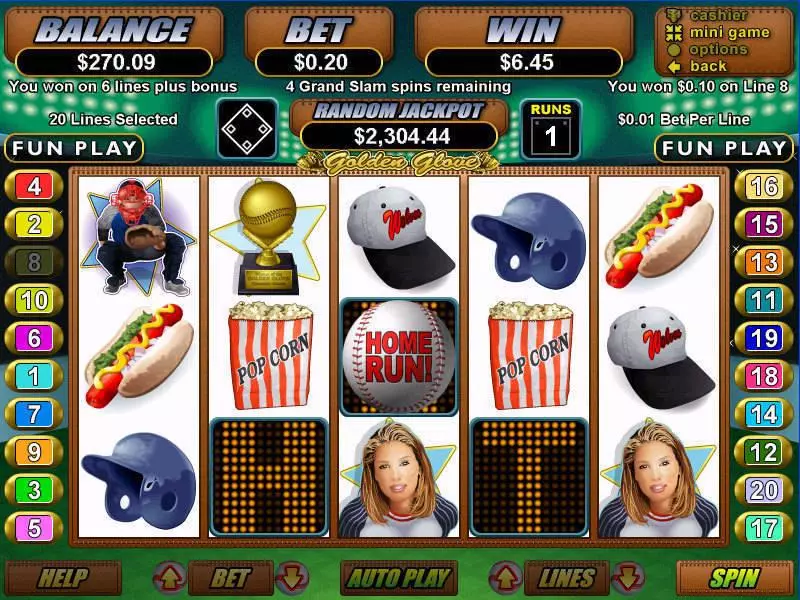 Golden Glove Slots made by RTG - Main Screen Reels