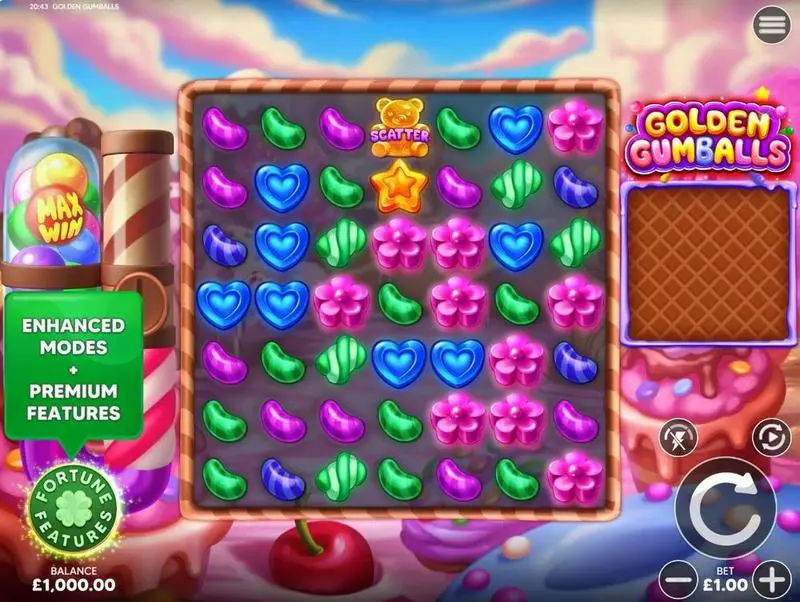 Golden Gumballs Slots made by Four Leaf Gaming - Main Screen Reels