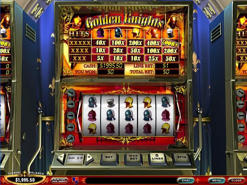 Golden Knights Slots made by PlayTech - Main Screen Reels