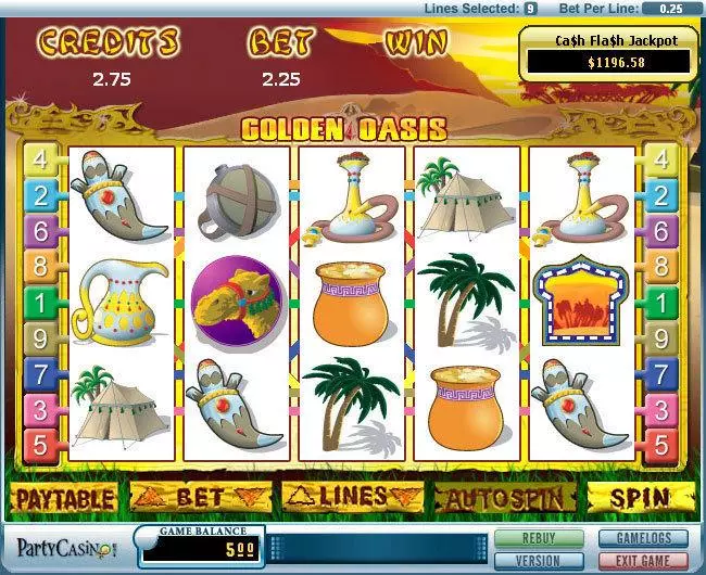 Golden Oasis Slots made by bwin.party - Main Screen Reels