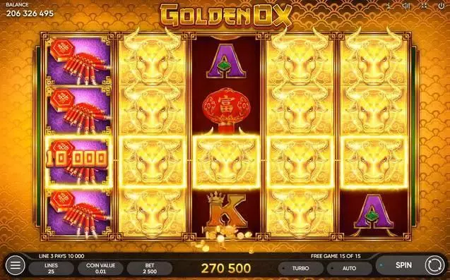 Golden Ox Slots made by Endorphina - Main Screen Reels