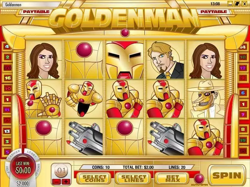 Goldenman Slots made by Rival - Main Screen Reels