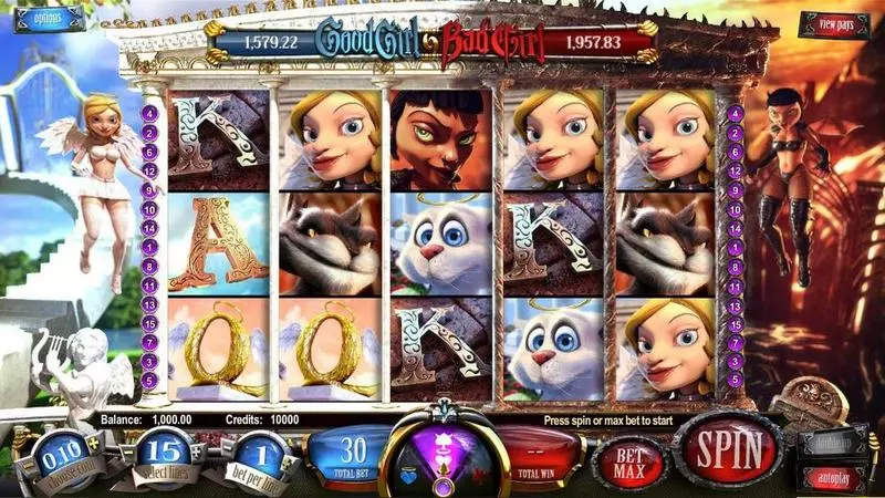 Good Girl, Bad Girl Slots made by BetSoft - Introduction Screen