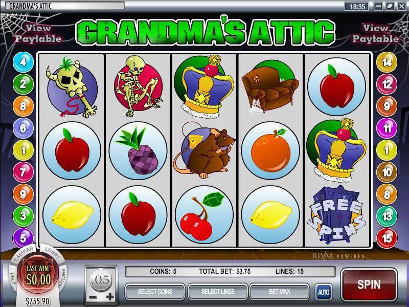 Grandma's Attic Slots made by Rival - Main Screen Reels