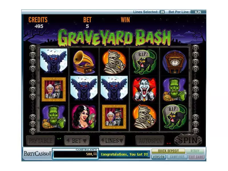 Graveyard Bash Slots made by bwin.party - Main Screen Reels