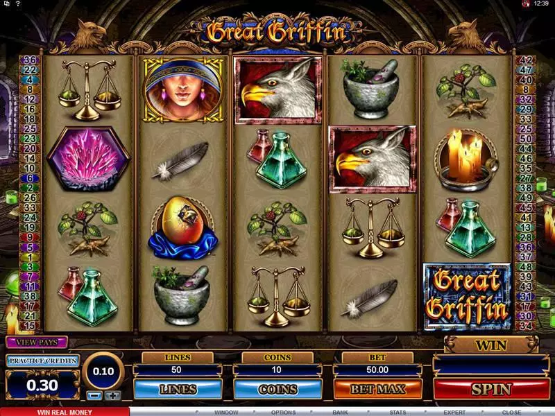 Great Griffin Slots made by Microgaming - Main Screen Reels