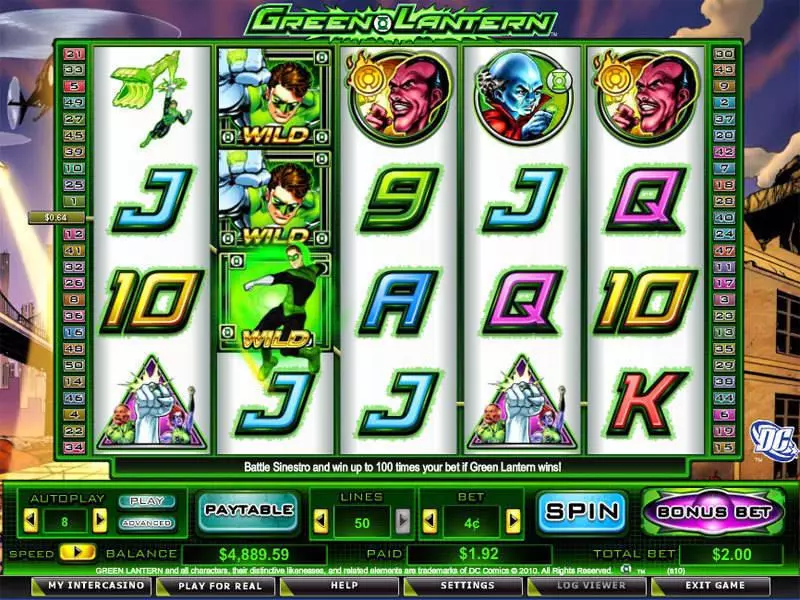 Green Lantern Slots made by Amaya - Main Screen Reels