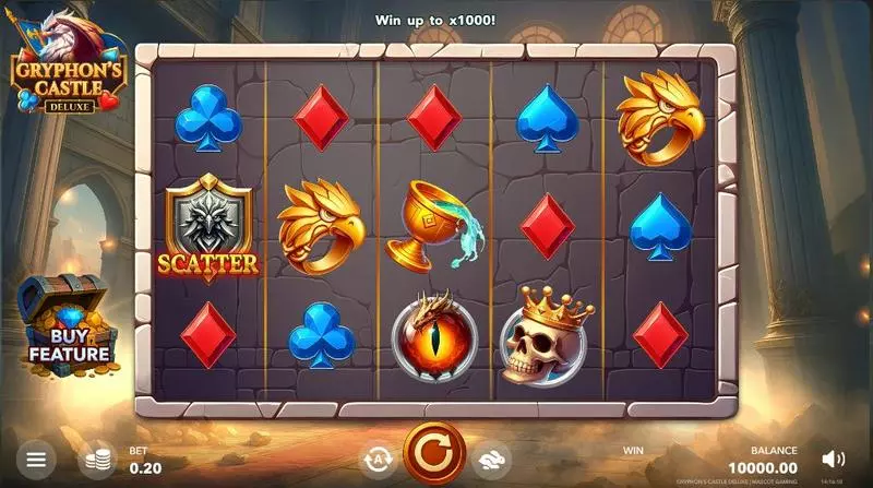 Gryphon`s Castle Deluxe Slots made by Mascot Gaming - Main Screen Reels