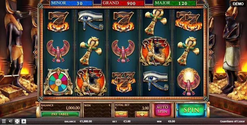 Guardians of Luxor Slots made by Red Rake Gaming - Main Screen Reels