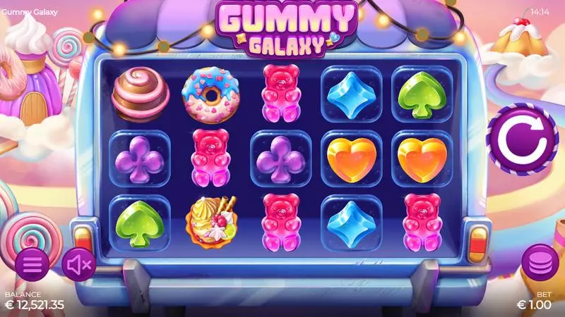 Gummy Galaxy Slots made by Armadillo Studios - Main Screen Reels