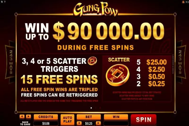 Gung Pow Slots made by Microgaming - Info and Rules