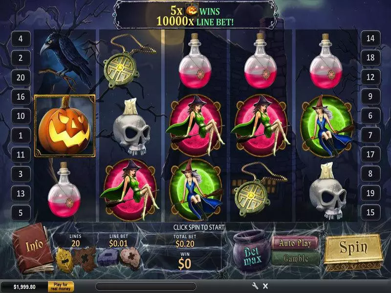 Halloween Fortune Slots made by PlayTech - Main Screen Reels
