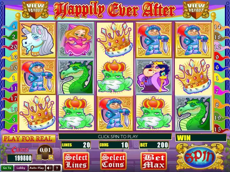 Happily Ever After Slots made by Wizard Gaming - Main Screen Reels
