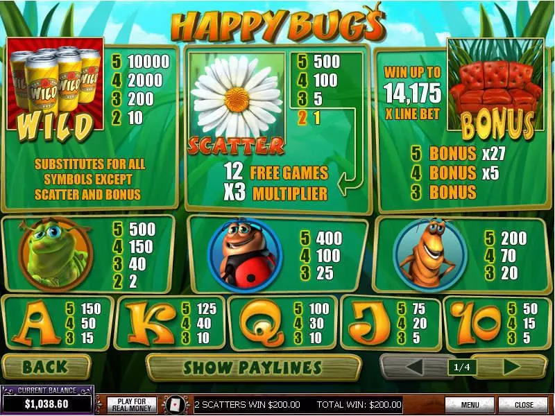 Happy Bugs Slots made by PlayTech - Info and Rules