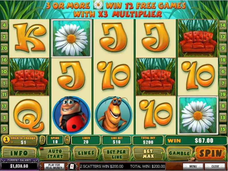 Happy Bugs Slots made by PlayTech - Main Screen Reels
