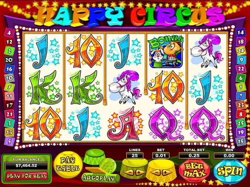 Happy Circus Slots made by Topgame - Main Screen Reels