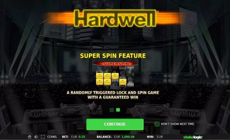 Hardwell Slots made by StakeLogic - Info and Rules