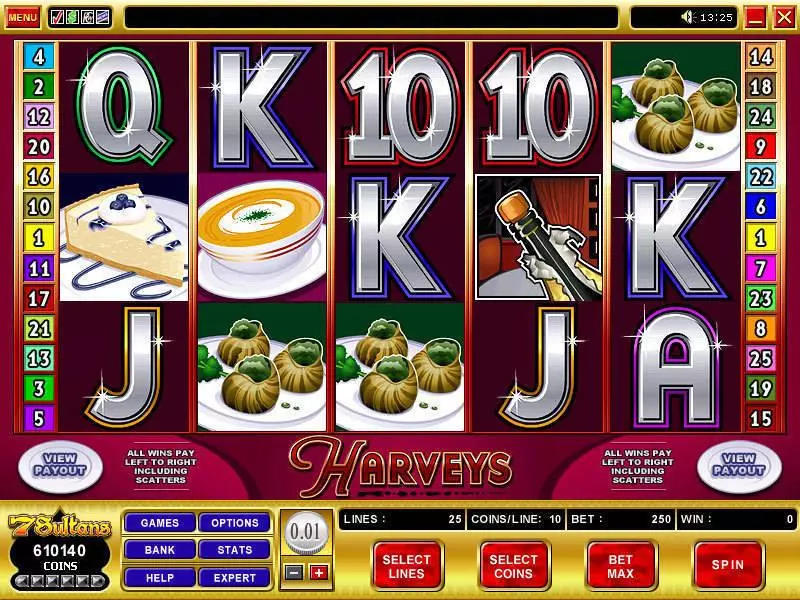 Harveys Slots made by Microgaming - Main Screen Reels