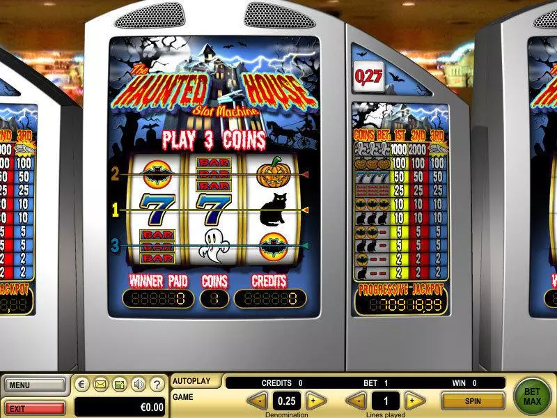 Haunted House Slots made by GTECH - Main Screen Reels