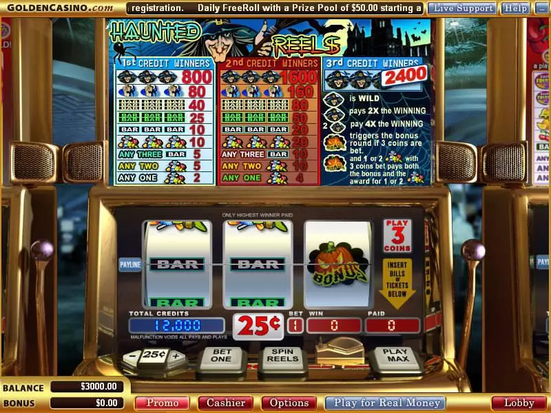 Haunted Reels Slots made by Vegas Technology - Main Screen Reels