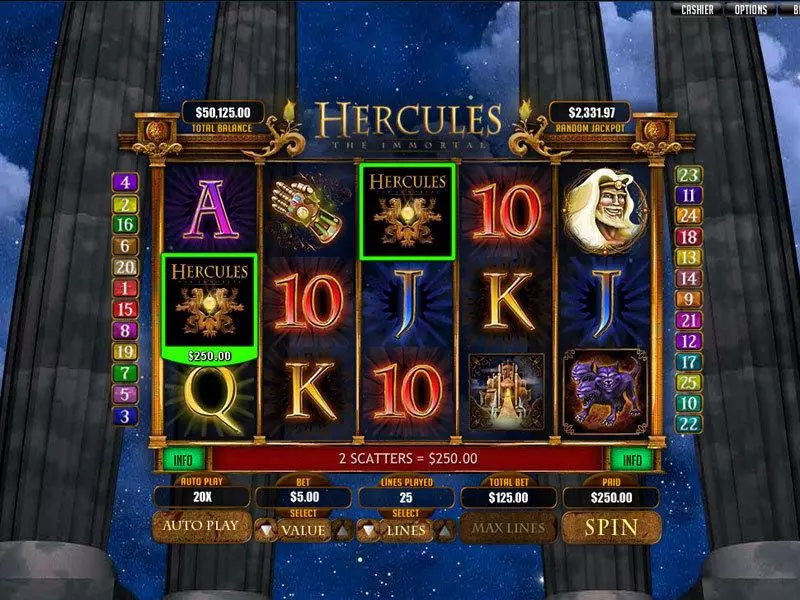 Hercules the Immortal Slots made by RTG - Main Screen Reels