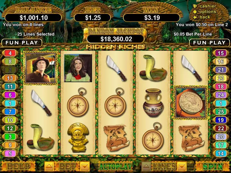 Hidden Riches Slots made by RTG - Main Screen Reels