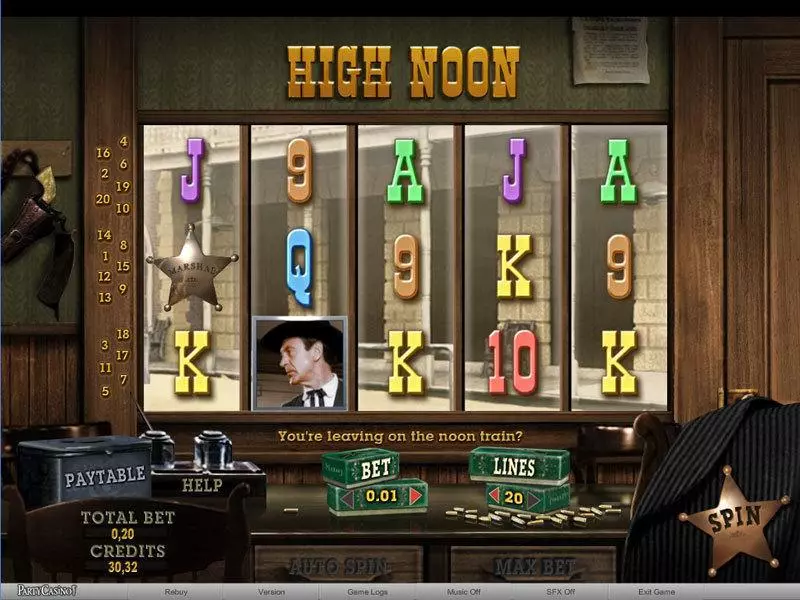 High Noon Slots made by bwin.party - Main Screen Reels