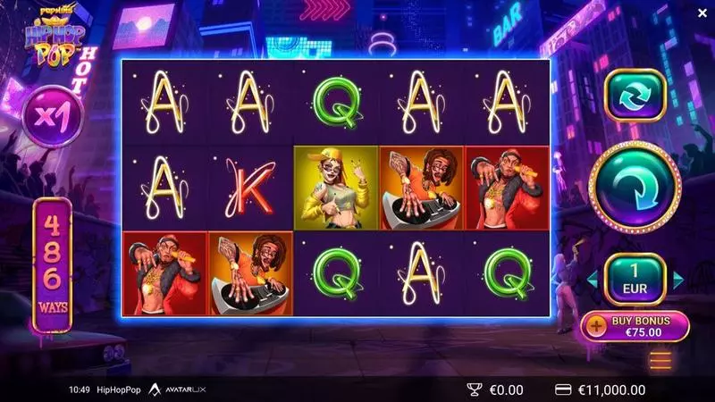 HipHopPop Slots made by AvatarUX 