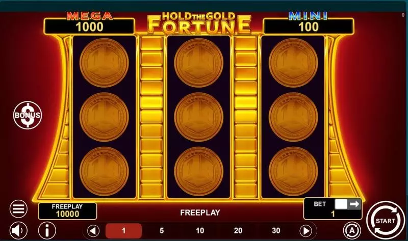 Hold The Gold Fortune Slots made by 1Spin4Win - Main Screen Reels