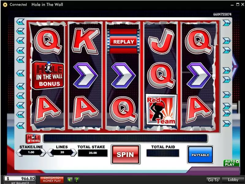 Hole In The Wall Slots made by OpenBet - Main Screen Reels
