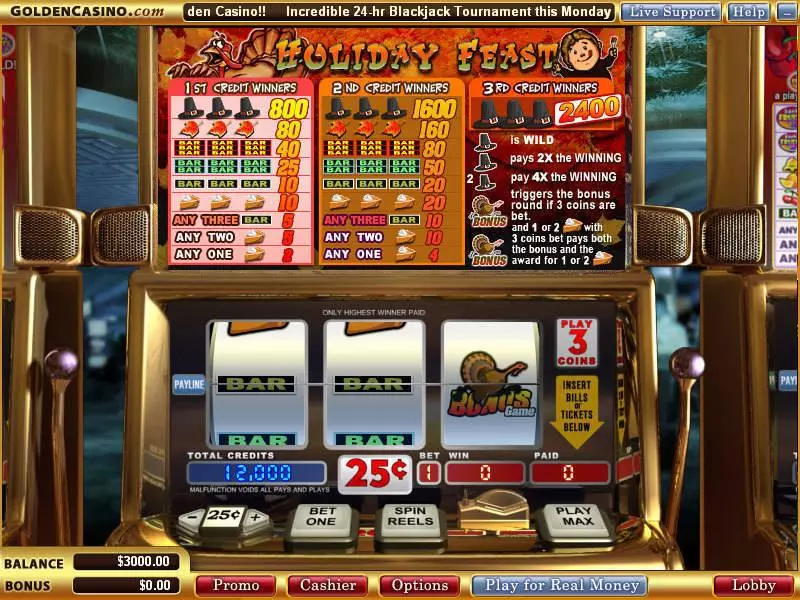 Holiday Feast Slots made by Vegas Technology - Main Screen Reels