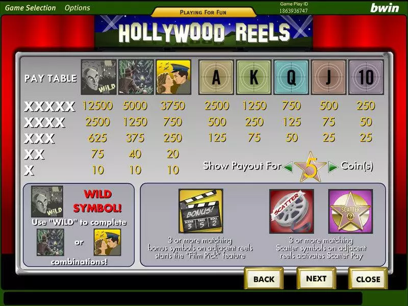 Hollywood Reels Slots made by Amaya - Info and Rules