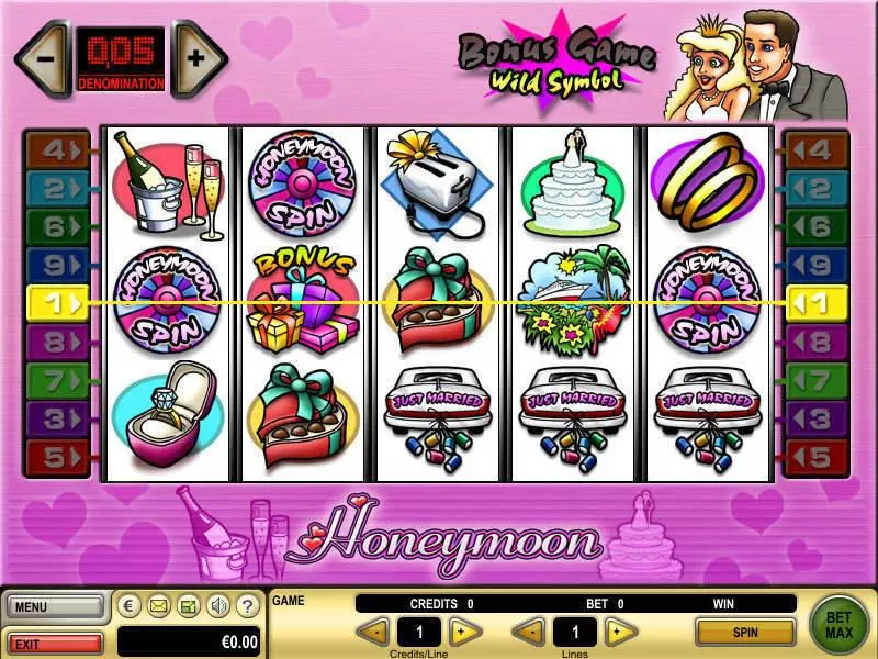 Honeymoon Slots made by GTECH - Main Screen Reels