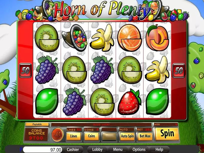 Horn of Plenty Slots made by Saucify - Main Screen Reels