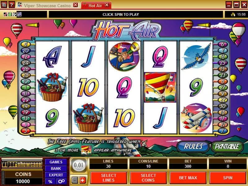 Hot Air Slots made by Microgaming - Main Screen Reels