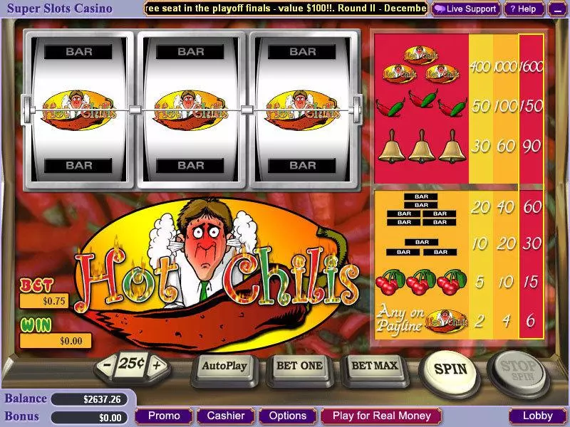 Hot Chilis Slots made by Vegas Technology - Main Screen Reels