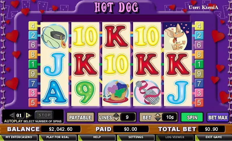 Hot Dog Slots made by CryptoLogic - Main Screen Reels