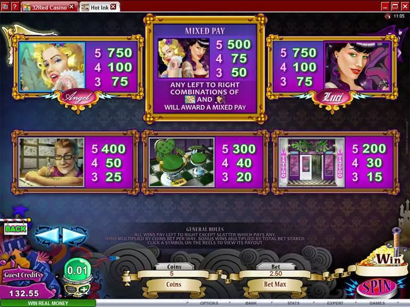 Hot Ink Slots made by Microgaming - Info and Rules