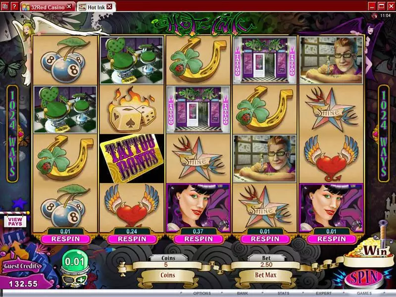 Hot Ink Slots made by Microgaming - Main Screen Reels