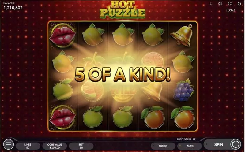 Hot Puzzle Slots made by Endorphina - Winning Screenshot