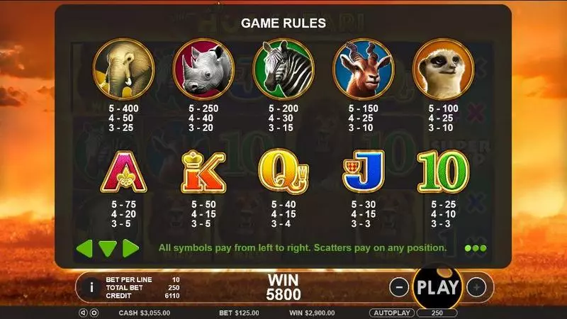 Hot Safari Slots made by Topgame - Info and Rules