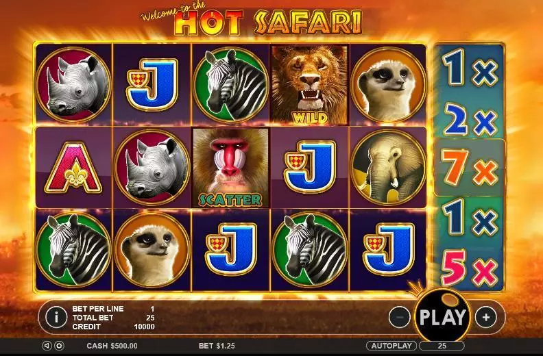 Hot Safari Slots made by Topgame - Introduction Screen